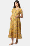 Shararat Cotton Loungewear Dress - Yellow — thumbnail 2