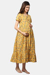 Shararat Cotton Loungewear Dress - Yellow — thumbnail 3