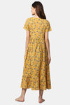 Shararat Cotton Loungewear Dress - Yellow — thumbnail 4