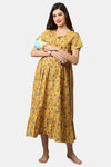 Shararat Cotton Loungewear Dress - Yellow — thumbnail 5