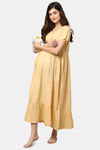 Shararat Cotton Loungewear Dress - Beige — thumbnail 5