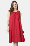 Shararat Cotton Sleep Shirt - Red — thumbnail 1