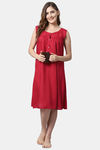 Shararat Cotton Sleep Shirt - Red — thumbnail 4
