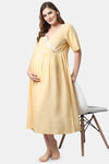 Shararat Cotton Loungewear Dress - Beige — thumbnail 5