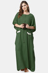 Shararat Cotton Loungewear Dress - Green — thumbnail 1