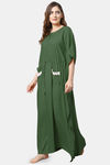 Shararat Cotton Loungewear Dress - Green — thumbnail 2