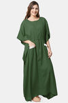 Shararat Cotton Loungewear Dress - Green — thumbnail 3