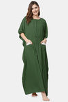 Shararat Cotton Loungewear Dress - Green — thumbnail 5