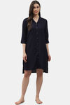 Shararat Cotton Sleep Shirt - Navy — thumbnail 1