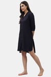 Shararat Cotton Sleep Shirt - Navy — thumbnail 2