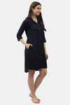 Shararat Cotton Sleep Shirt - Navy — thumbnail 3