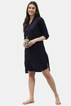 Shararat Cotton Sleep Shirt - Navy — thumbnail 6