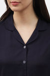 Shararat Cotton Sleep Shirt - Navy — thumbnail 7