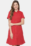 Shararat Cotton Sleep Shirt - Red — thumbnail 1
