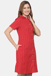 Shararat Cotton Sleep Shirt - Red — thumbnail 3