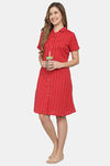 Shararat Cotton Sleep Shirt - Red — thumbnail 6