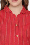 Shararat Cotton Sleep Shirt - Red — thumbnail 7