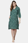 Shararat Cotton Sleep Shirt - Green — thumbnail 1
