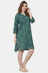 Shararat Cotton Sleep Shirt - Green — thumbnail 3