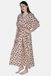 Shararat Cotton Full Length Nightdress - Red — thumbnail 2