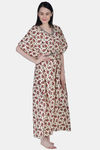 Shararat Cotton Full Length Nightdress - Red — thumbnail 3