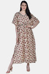 Shararat Cotton Full Length Nightdress - Red — thumbnail 5