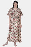 Shararat Cotton Full Length Nightdress - Red — thumbnail 6
