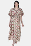 Shararat Cotton Full Length Nightdress - Red — thumbnail 7