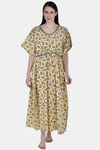 Shararat Cotton Full Length Nightdress - Yellow — thumbnail 1