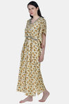Shararat Cotton Full Length Nightdress - Yellow — thumbnail 2