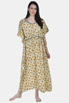 Shararat Cotton Full Length Nightdress - Yellow — thumbnail 5