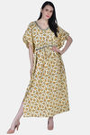 Shararat Cotton Full Length Nightdress - Yellow — thumbnail 6