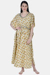 Shararat Cotton Full Length Nightdress - Yellow — thumbnail 7