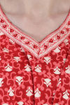 Shararat Cotton Full Length Nightdress - Red — thumbnail 8
