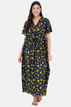 Shararat Cotton Full Length Nightdress - Yellow — thumbnail 1