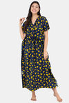 Shararat Cotton Full Length Nightdress - Yellow — thumbnail 2