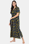 Shararat Cotton Full Length Nightdress - Yellow — thumbnail 3