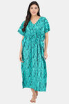 Shararat Cotton Full Length Nightdress - Green — thumbnail 1