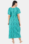 Shararat Cotton Full Length Nightdress - Green — thumbnail 4