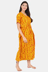 Shararat Cotton Full Length Nightdress - Yellow — thumbnail 3