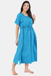 Shararat Cotton Full Length Nightdress - Blue — thumbnail 3