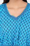 Shararat Cotton Full Length Nightdress - Blue — thumbnail 6