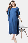 Shararat Cotton Full Length Nightdress - Blue — thumbnail 4