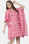 Shararat Cotton Full Length Nightdress - Pink — thumbnail 2
