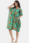 Shararat Cotton Full Length Nightdress - Green — thumbnail 2