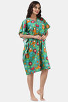 Shararat Cotton Full Length Nightdress - Green — thumbnail 3