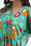 Shararat Cotton Full Length Nightdress - Green — thumbnail 7