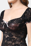 Shararat Lace Babydoll - Black — thumbnail 6