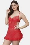 Shararat Lace Babydoll - Red — thumbnail 1