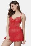 Shararat Lace Babydoll - Red — thumbnail 4